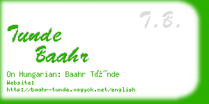 tunde baahr business card